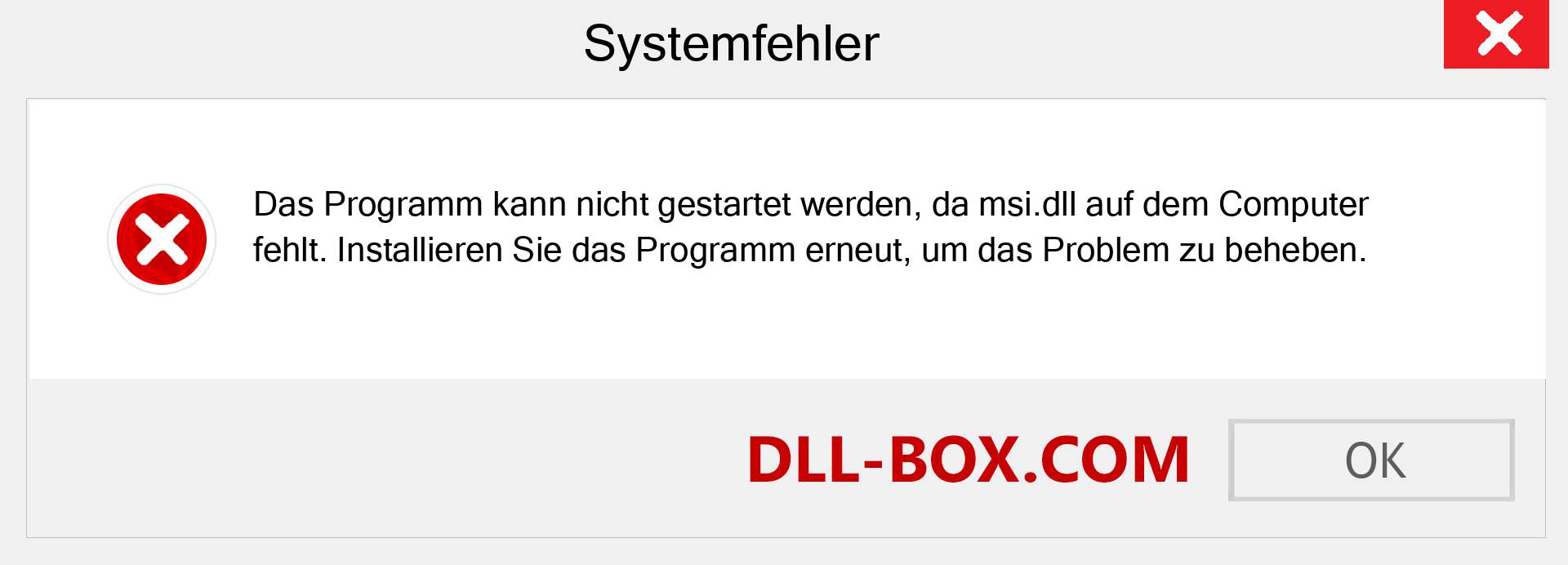 msi.dll-Datei fehlt?. Download für Windows 7, 8, 10 - Fix msi dll Missing Error unter Windows, Fotos, Bildern